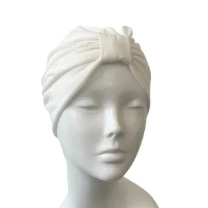 White Summer Turban Head Wrap Hat