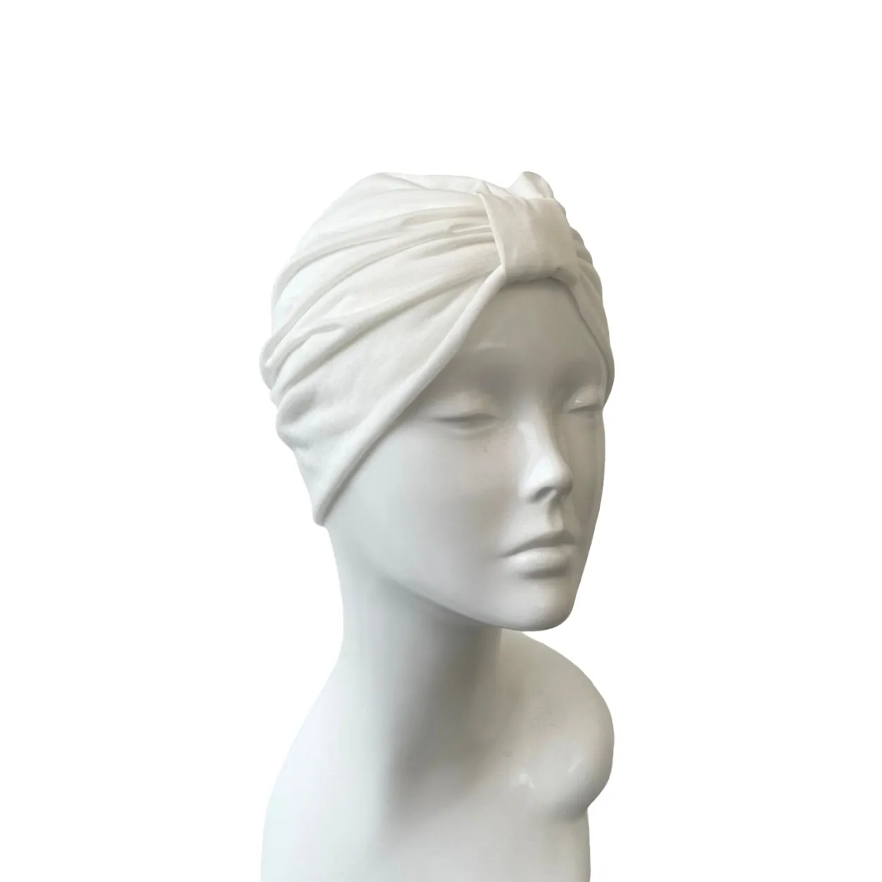 White Summer Turban Head Wrap Hat