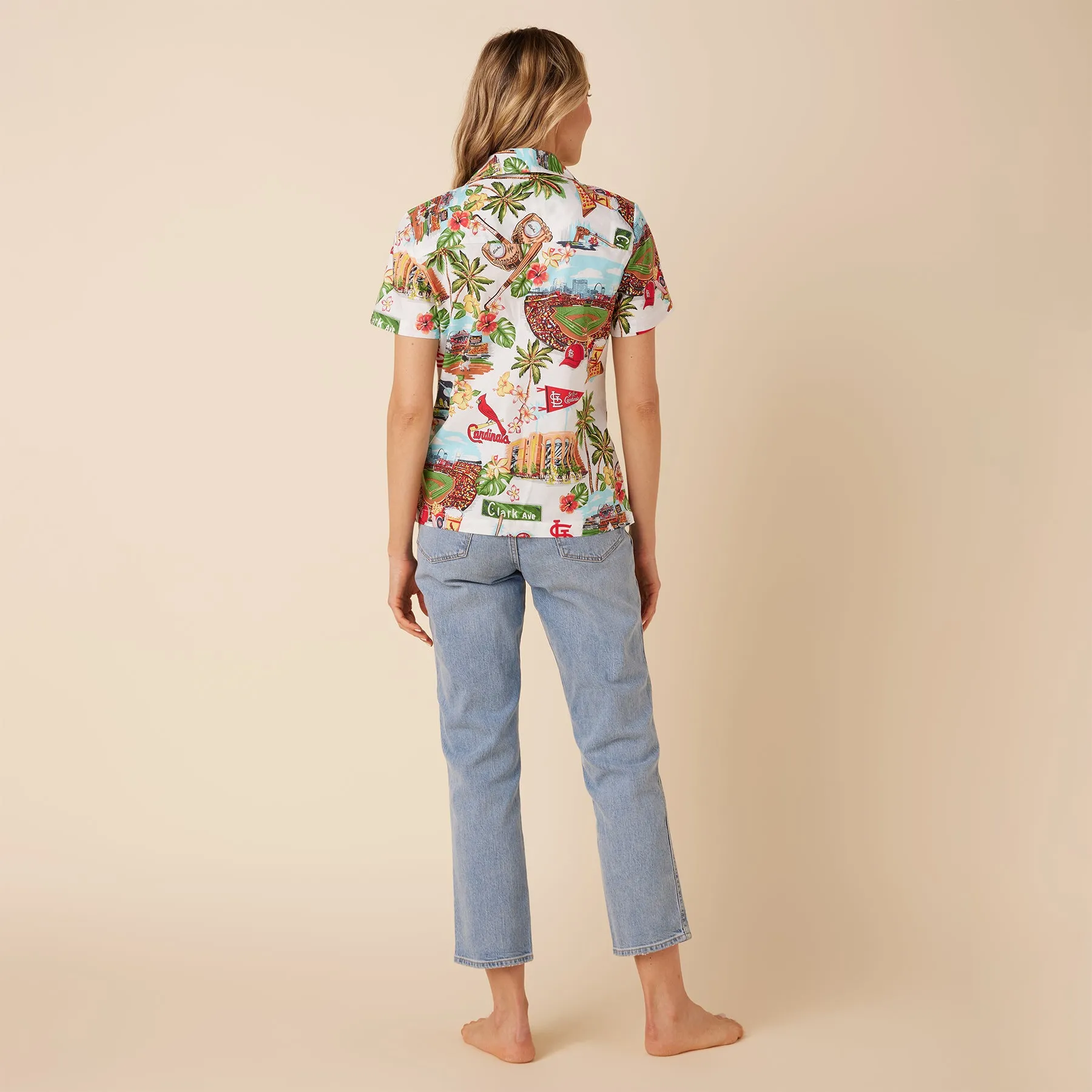 WOMEN'S ST. LOUIS CARDINALS SCENIC CAMP SHIRT