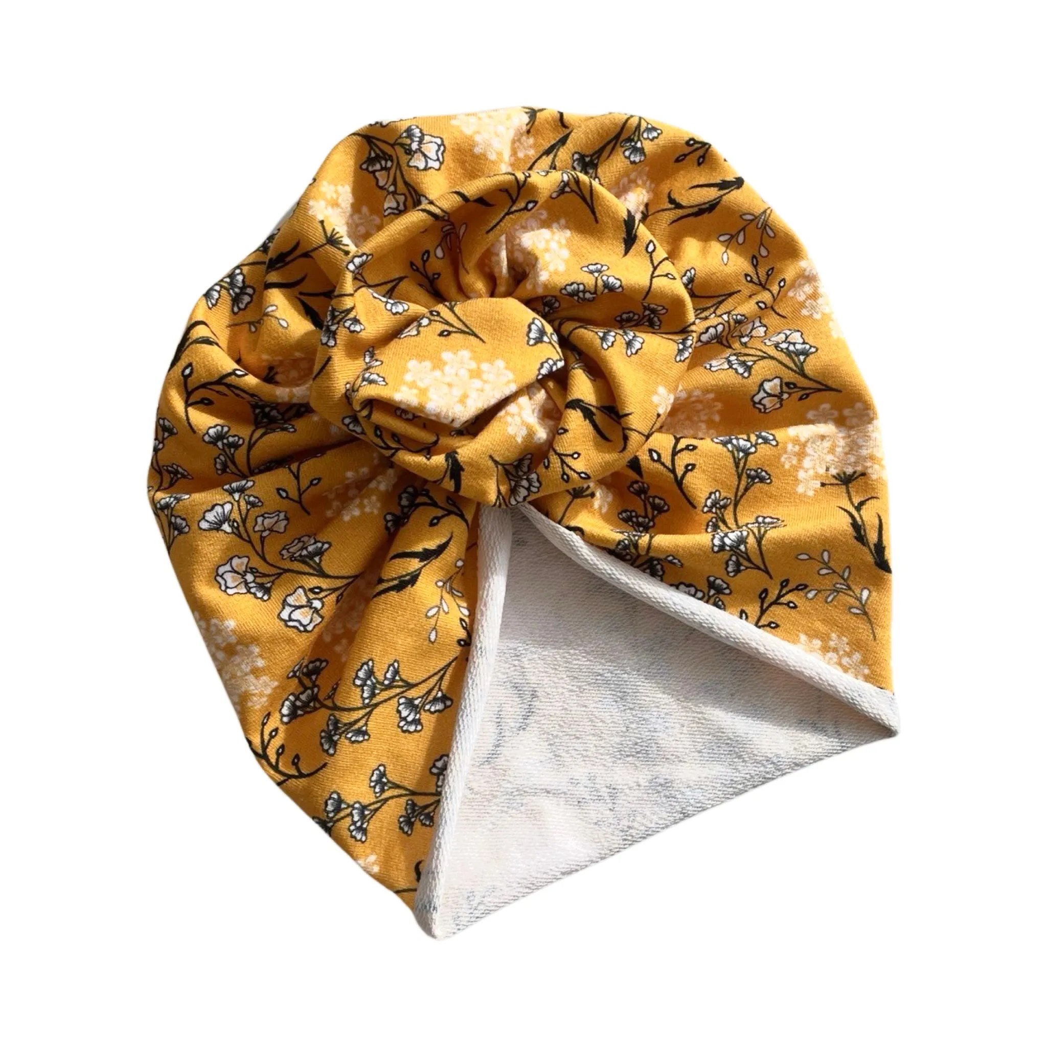 Yellow Floral Boho Baby Turban 6-18months