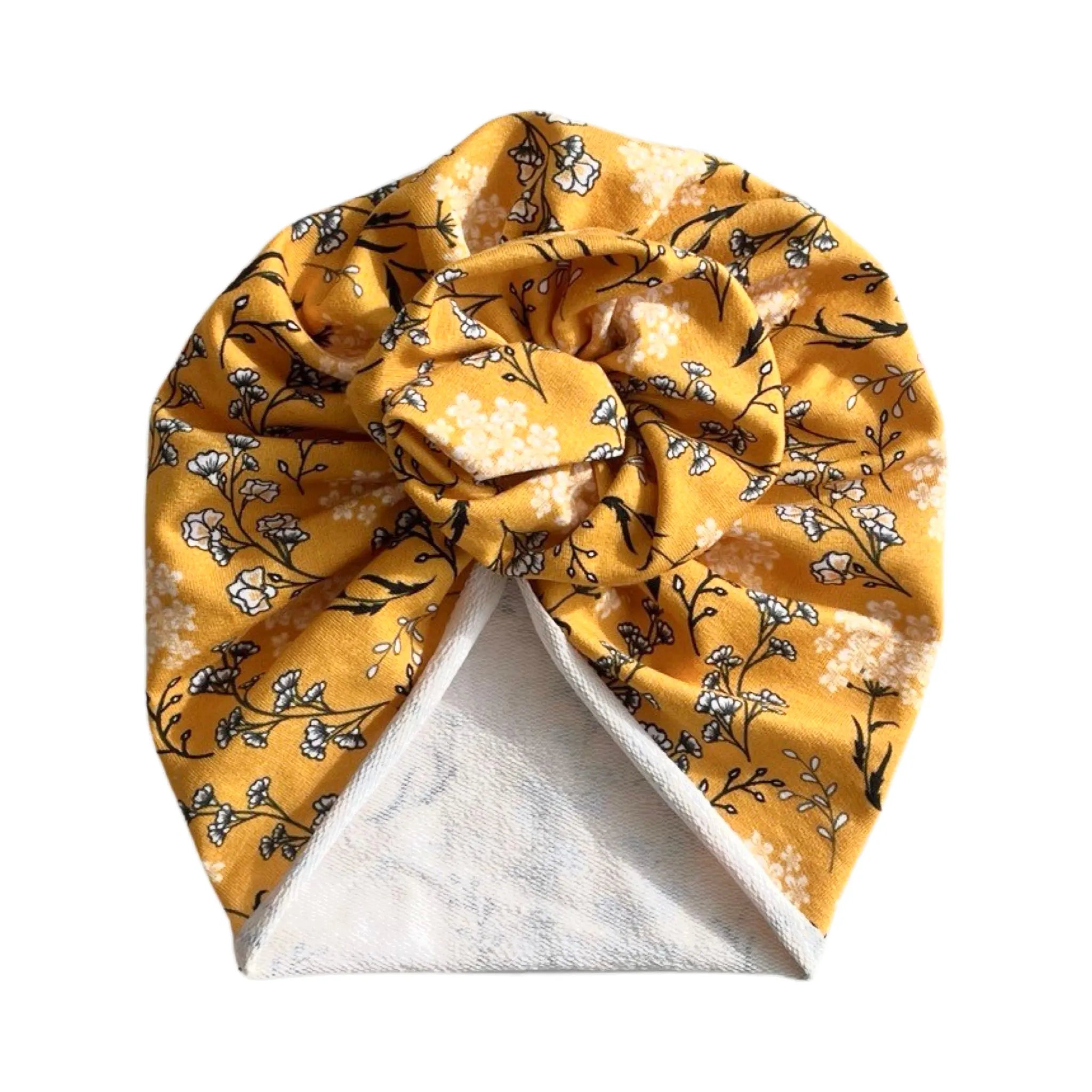 Yellow Floral Boho Baby Turban 6-18months