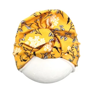 Yellow Floral Boho Baby Turban 6-18months